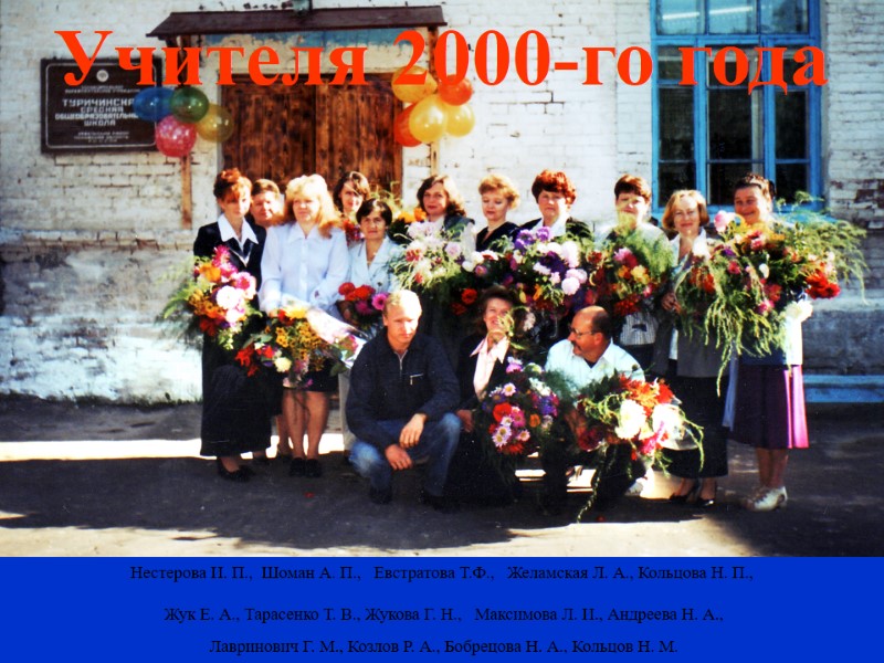 Учителя 2000-го года Нестерова И. П.,  Шоман А. П.,   Евстратова Т.Ф.,